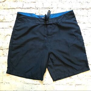 High Surf Board Shorts Navy Blue Tie Waist Size 38